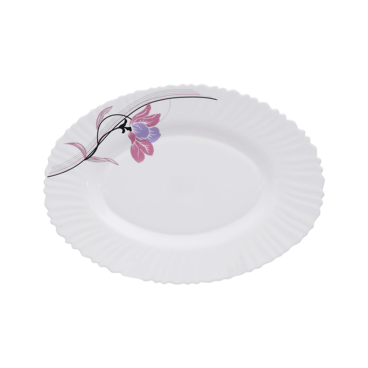 Royalford RF8986 34 Pcs Opalware Dinner Set | Premium Floral Designed Tableware Collection  | Lightweight, Chip-Resistant Plates & Bowls| Durable & Elegant Serveware Set