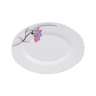 Royalford RF8986 34 Pcs Opalware Dinner Set | Premium Floral Designed Tableware Collection  | Lightweight, Chip-Resistant Plates & Bowls| Durable & Elegant Serveware Set