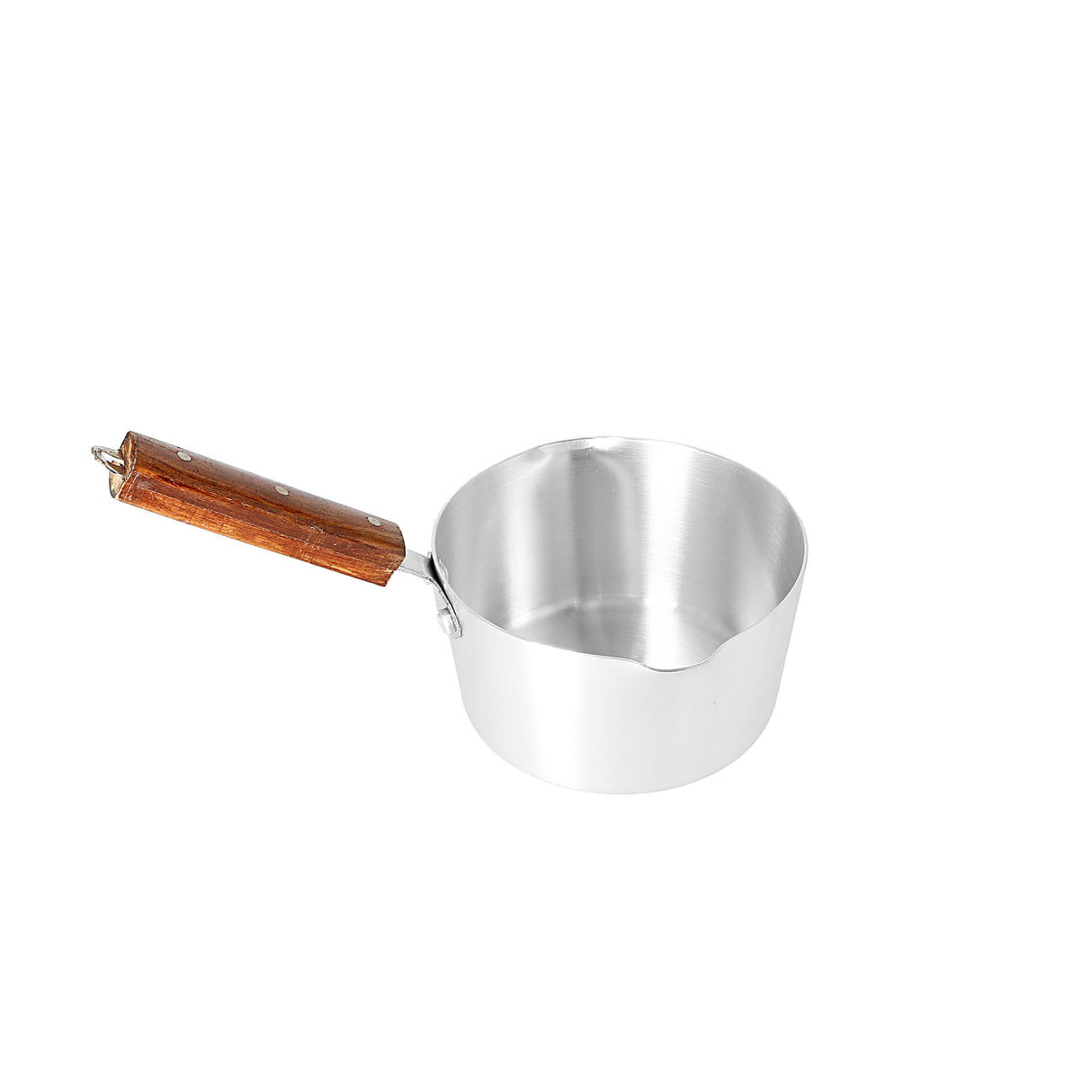 Royalford RF8991 Aluminium Milk Pan | Wooden Handle 6 Inch | 100% Food-Grade Virgin Aluminium | Fast Even Heating | Easy Pour Spout | Durable Daily Use Milk Boiling Pan
