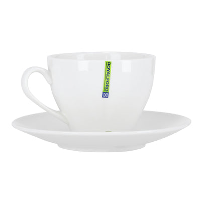Royalford RF9258 Magnesia Cup & Saucer |  2PCS Porcelain Tea Coffee Set |  Smooth Glossy Finish |  Non Toxic Food Safe |  Durable Design for Home, Office &  Café Use