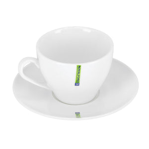 Royalford RF9258 Magnesia Cup & Saucer |  2PCS Porcelain Tea Coffee Set |  Smooth Glossy Finish |  Non Toxic Food Safe |  Durable Design for Home, Office &  Café Use