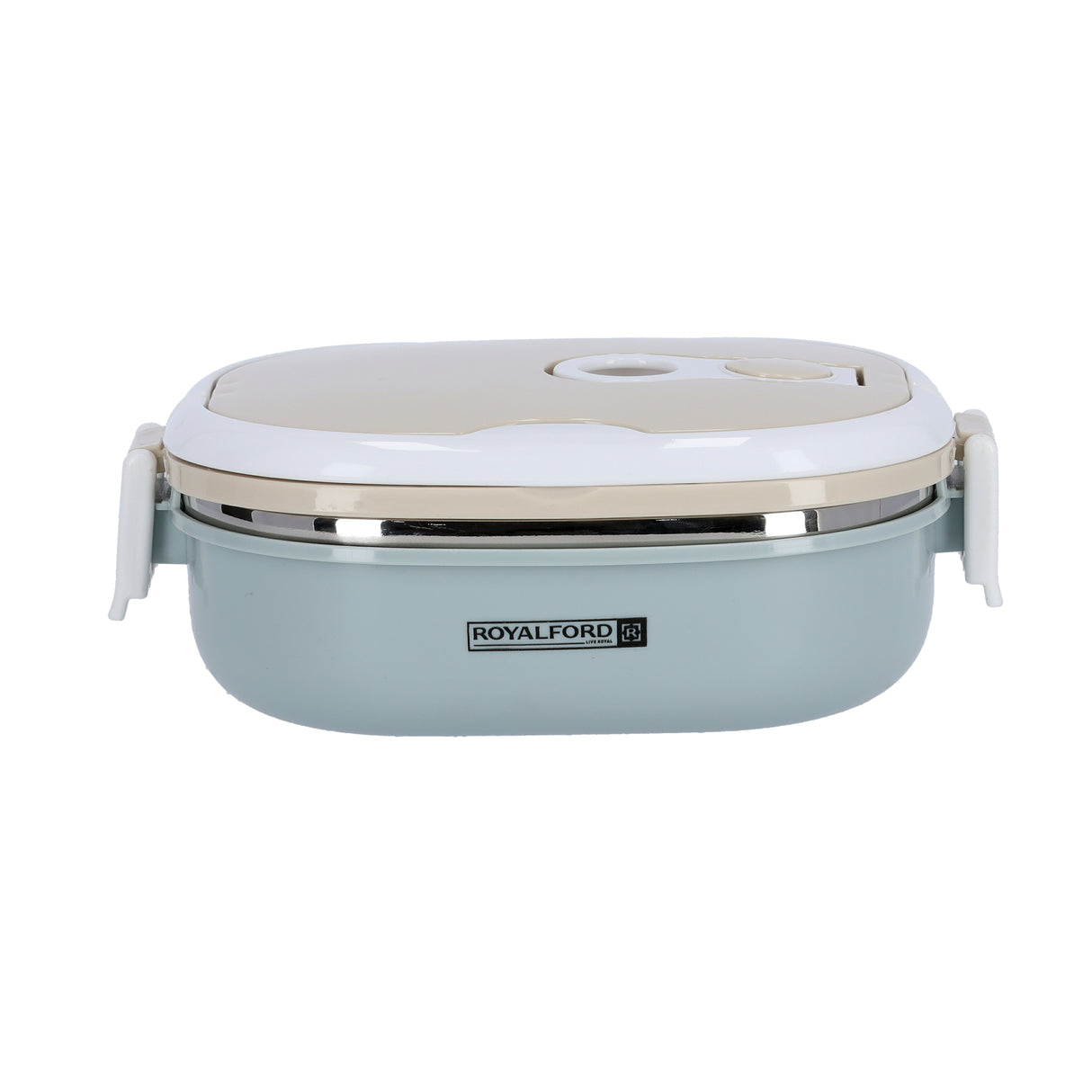 Royalford RF9268 Single Layer Lunch Box 900ml | Vacuum Insulated Stainless Steel Container | Leak Proof Easy Lock System | Perfect for Office, School, Travel & Daily Use