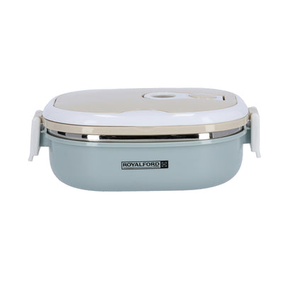 Royalford RF9268 Single Layer Lunch Box 900ml | Vacuum Insulated Stainless Steel Container | Leak Proof Easy Lock System | Perfect for Office, School, Travel & Daily Use