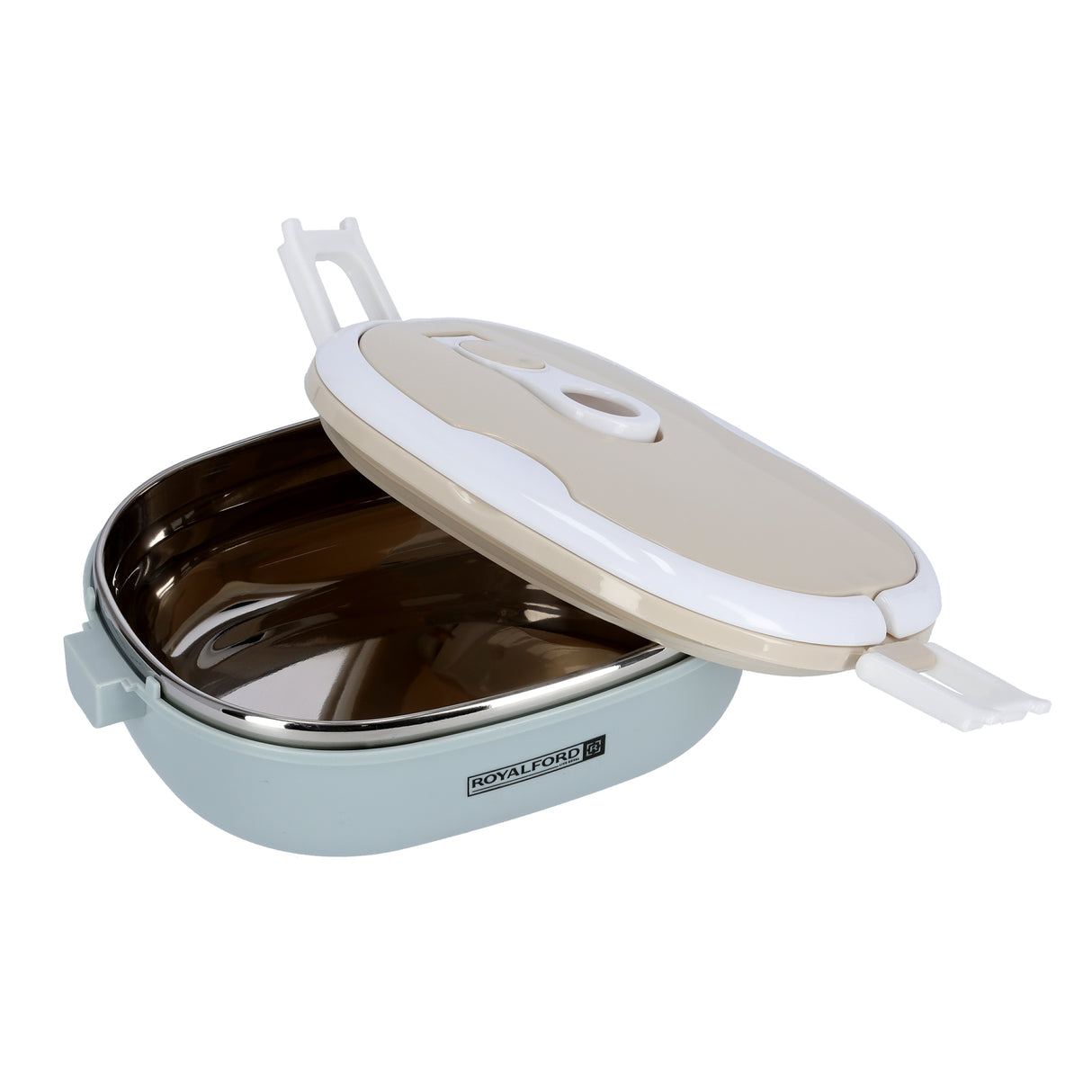 Royalford RF9268 Single Layer Lunch Box 900ml | Vacuum Insulated Stainless Steel Container | Leak Proof Easy Lock System | Perfect for Office, School, Travel & Daily Use