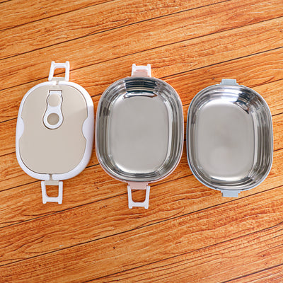 Royalford RF9269 Two-Layer Rectangular Lunch Box 1800ML| Stainless Steel Inner| Leak-Proof Easy Lock System| Vacuum Sealing & Portable Handle for Office, School & Travel