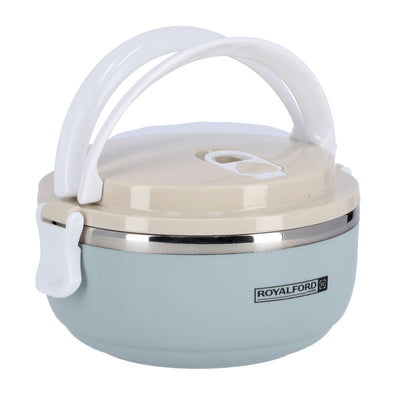 Royalford RF9293 Single Layer Lunch Box | 700ml Vacuum Insulated Stainless Steel Container |Leak Proof Easy Lock System | Portable Handle for Office, School & Travel Use