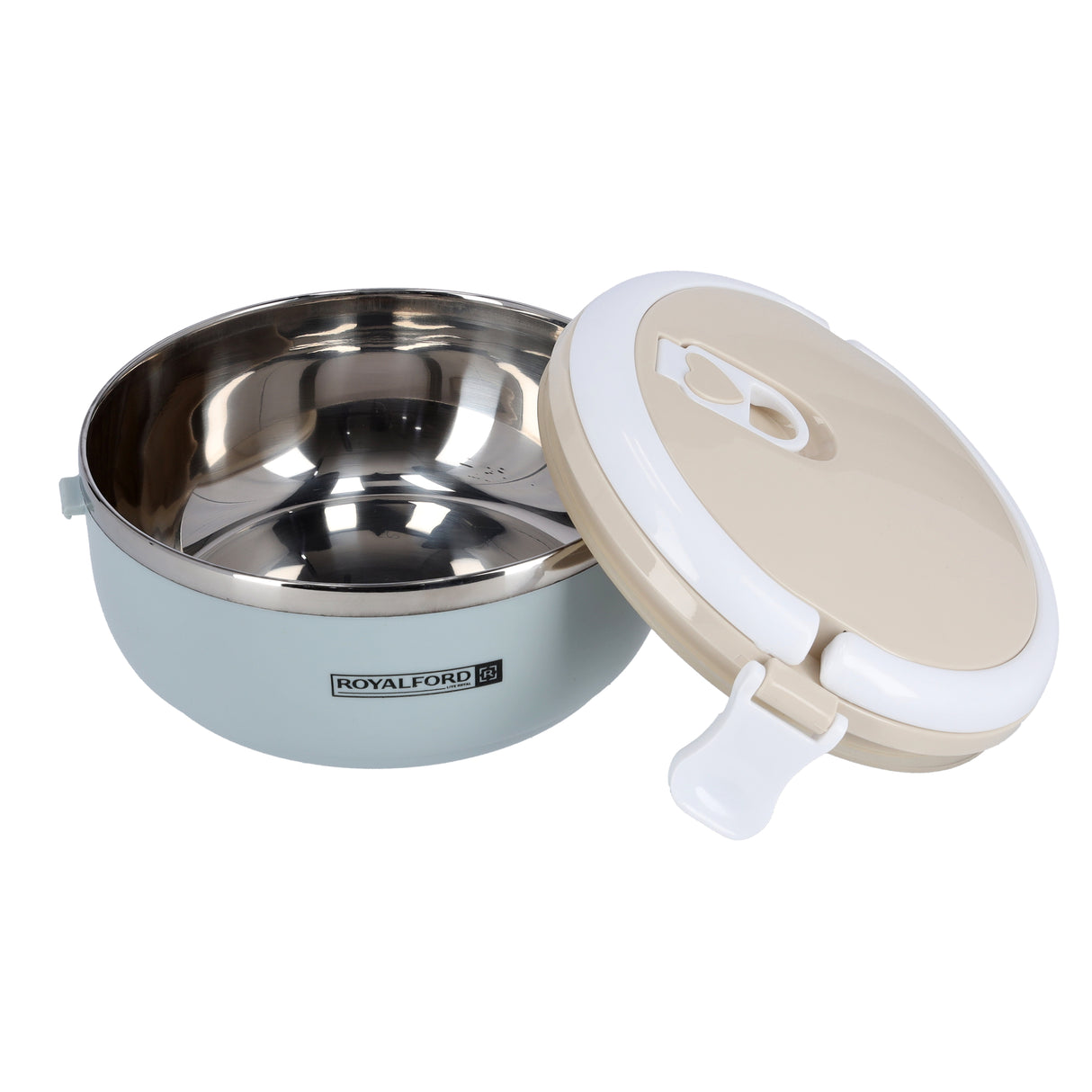 Royalford RF9293 Single Layer Lunch Box | 700ml Vacuum Insulated Stainless Steel Container |Leak Proof Easy Lock System | Portable Handle for Office, School & Travel Use