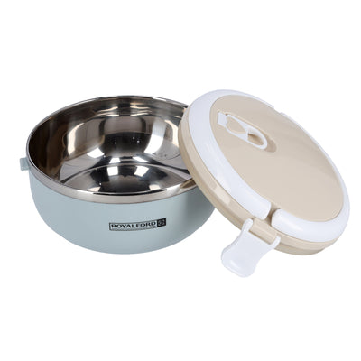 Royalford RF9293 Single Layer Lunch Box | 700ml Vacuum Insulated Stainless Steel Container |Leak Proof Easy Lock System | Portable Handle for Office, School & Travel Use