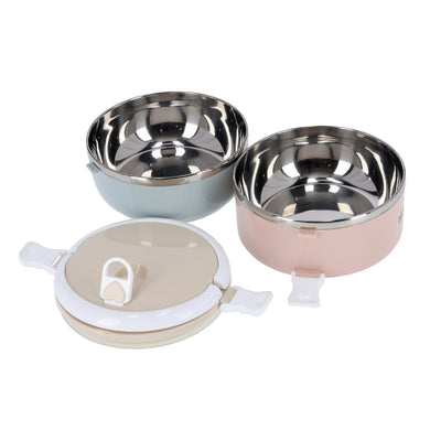 Royalford RF9294 Two-Layer Lunch Box 1400ml |Vacuum Insulated Stainless Steel Food Container | Leak Proof Easy Lock System| Portable Handle for Office, Travel & Daily Use