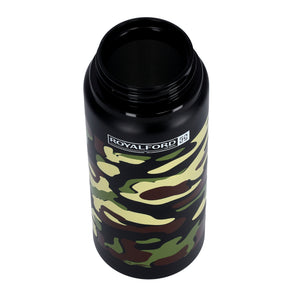 Royalford RF9361BK Sport Bottle 600ml | Stainless Steel Hot & Cold Insulated Water Bottle | Leak Resistant Lid | Portable Design for Gym, Travel, Office & Outdoor Use