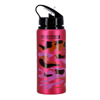 Royalford RF9361PN Sport Bottle 600ml | Stainless Steel Hot & Cold Insulated Water Bottle | Leak Resistant Lid | Portable Design |  Perfect for Gym, Travel & Office