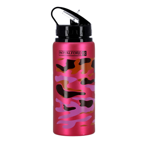 Royalford RF9361PN Sport Bottle 600ml | Stainless Steel Hot & Cold Insulated Water Bottle | Leak Resistant Lid | Portable Design |  Perfect for Gym, Travel & Office