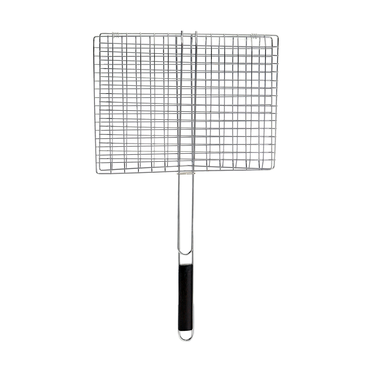 Royalford RF9393 Barbecue Grill Basket | 40×30cm Size | Durable Metal BBQ Grill | Heat Resistant Wooden Handle |Perfect  for Outdoor Barbecue Cooking and Camping Use