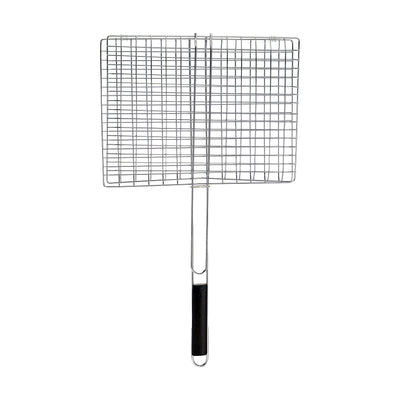 Royalford RF9393 Barbecue Grill Basket | 40×30cm Size | Durable Metal BBQ Grill | Heat Resistant Wooden Handle |Perfect  for Outdoor Barbecue Cooking and Camping Use