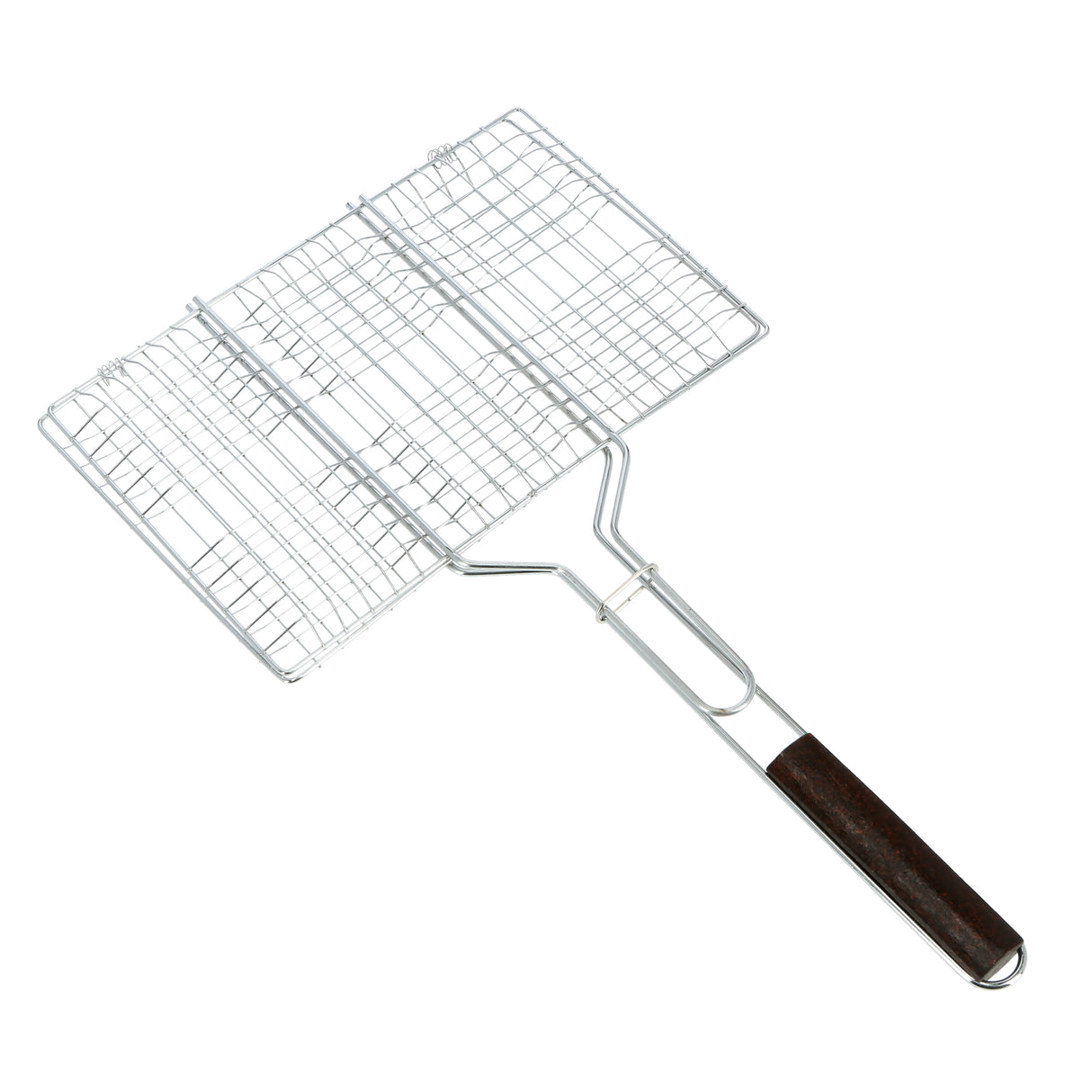 Royalford RF9394 Barbecue | Grill 33×23cm Size | Durable Metal BBQ Grill Basket | Heat Resistant Wooden Handle | Perfect for Outdoor BBQ Grilling, Fish, Meat & Vegetables