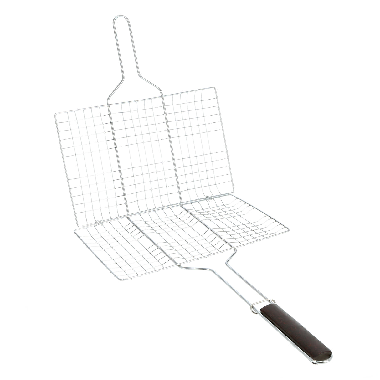 Royalford RF9394 Barbecue | Grill 33×23cm Size | Durable Metal BBQ Grill Basket | Heat Resistant Wooden Handle | Perfect for Outdoor BBQ Grilling, Fish, Meat & Vegetables