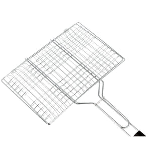 Royalford RF9394 Barbecue | Grill 33×23cm Size | Durable Metal BBQ Grill Basket | Heat Resistant Wooden Handle | Perfect for Outdoor BBQ Grilling, Fish, Meat & Vegetables