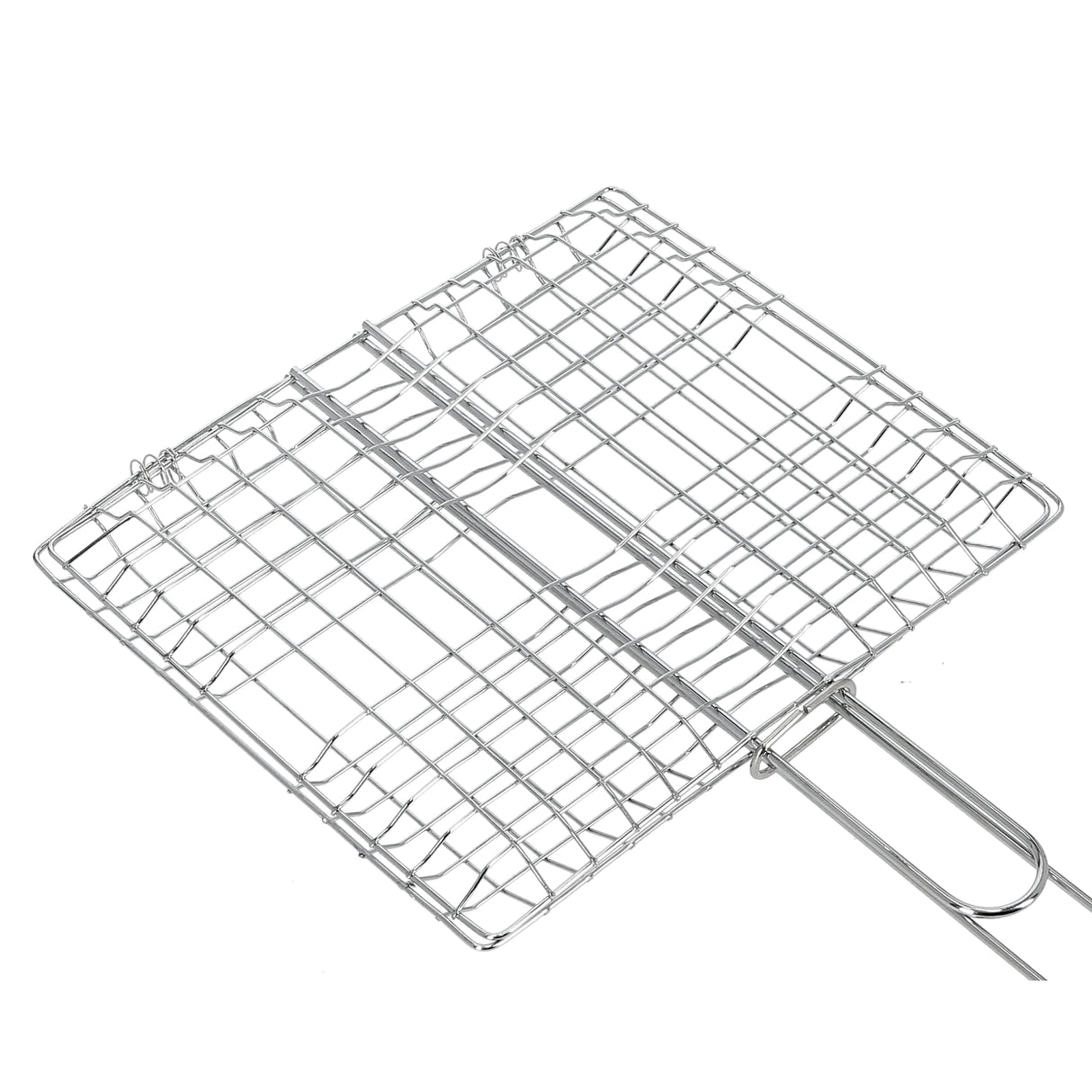 Royalford RF9395 Barbecue Grill | 23×20cm size  | Metal BBQ Grill Basket | Heat-Resistant Wooden Handle for Grilling Fish, Meat, Vegetables & Outdoor BBQ Cooking