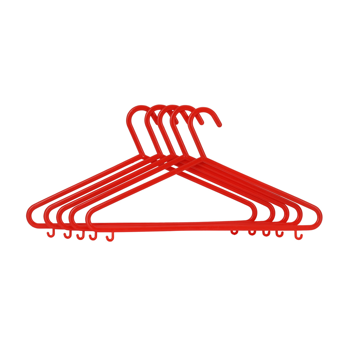 Royalford RF9436 Plastic Cloth Hanger Set of 5 | High Quality Durable Clothes Hangers | Strong Hook Smooth Finish | Perfect for Wardrobe Home Organization Storage