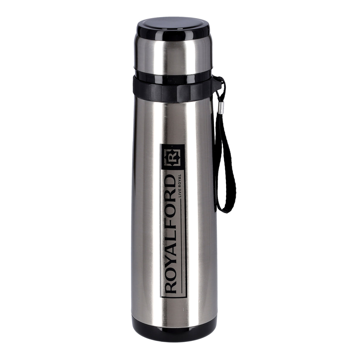 Royalford RF9459 Vacuum Bottle 600ml | Stainless Steel Double Wall Insulated Hot & Cold Water Bottle | Leak Resistant Lid for Office, Travel , Gym &  Outdoor Use