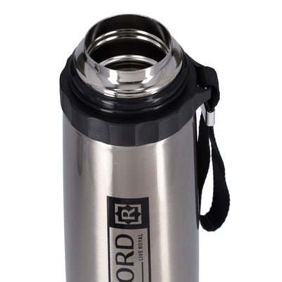 Royalford RF9459 Vacuum Bottle 600ml | Stainless Steel Double Wall Insulated Hot & Cold Water Bottle | Leak Resistant Lid for Office, Travel , Gym &  Outdoor Use