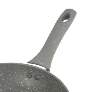 Royalford RF9463 Smart Frypan 24cm |  Forged Aluminium Marble Coated Induction Compatible Frying Pan |  Soft Touch Heat Resistant Handle | Perfect for Healthy Cooking
