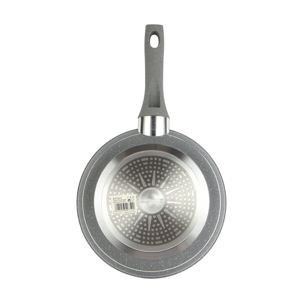 Royalford RF9463 Smart Frypan 24cm |  Forged Aluminium Marble Coated Induction Compatible Frying Pan |  Soft Touch Heat Resistant Handle | Perfect for Healthy Cooking