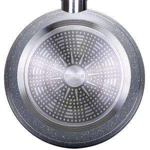 Royalford RF9465 Smart Frypan | 28cm Size | Forged Aluminium Marble Coated Induction Compatible Frying Pan | Soft Touch Handle |  Perfect For  Healthy Low Oil Cooking