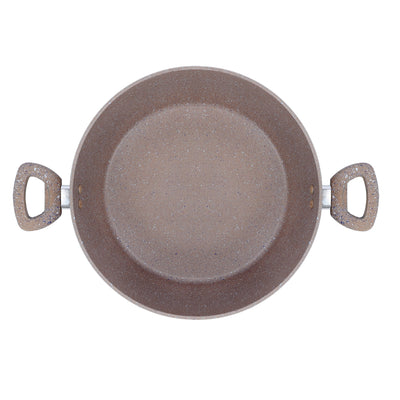 Royalford RF9468BGE Smart Granite Series Casserole 24x10cm |  Forged Aluminium Granite Coated Induction Compatible Casserole | Heat-resistant soft-touch handles