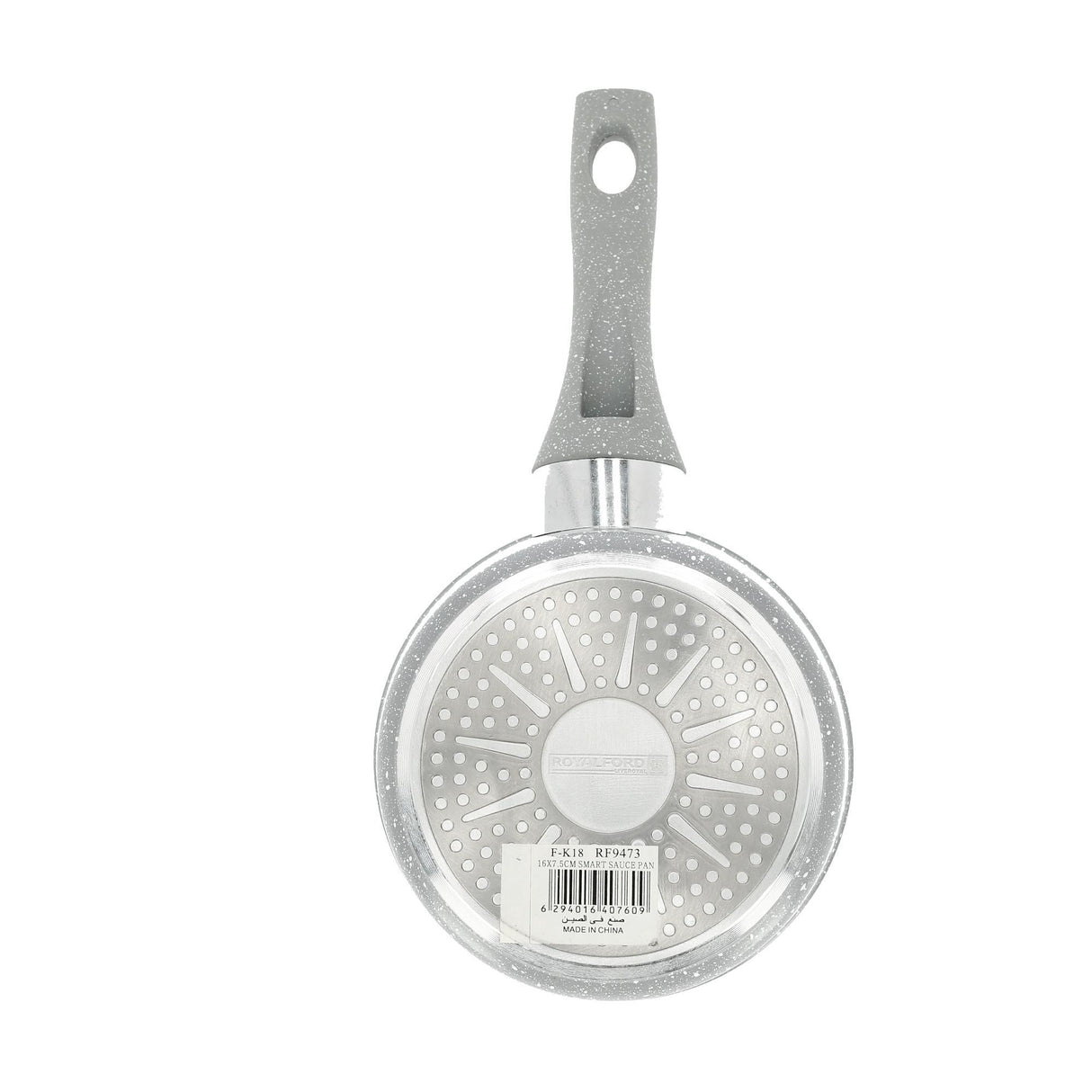 Royalford RF9473 Smart Saucepan 16cm | Durable Marble Coating |  Forged Aluminium Induction Compatible Non-Stick Saucepan |  3.8mm Base & Soft Touch Handle Grip