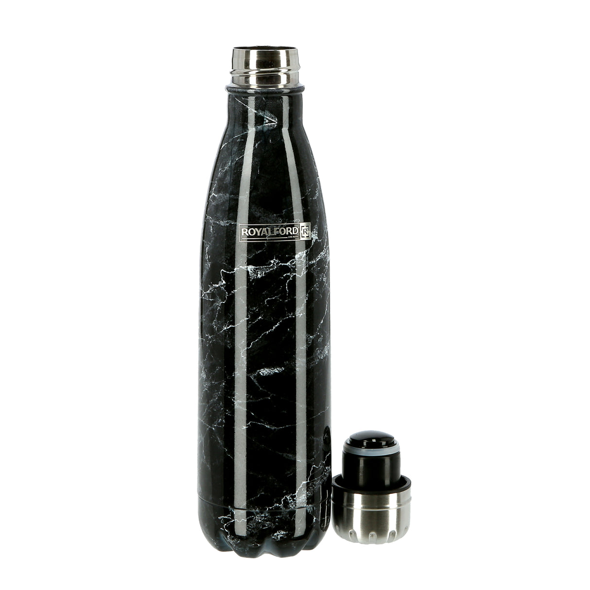 Royalford RF9476 Vacuum Bottle 500ml | Double Wall Stainless Steel Insulated Hot & Cold Flask | 304 Stainless Steel Inner | Leak Resistant & Portable Water Bottle
