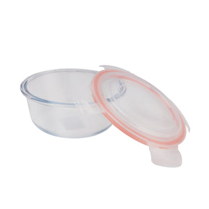 Royalford RF9503 Glass Airtight Container 950ml | Borosilicate Oven & Microwave Safe Storage Box with Spill Proof Lid | Freezer & Dishwasher Safe| Durable Food Container