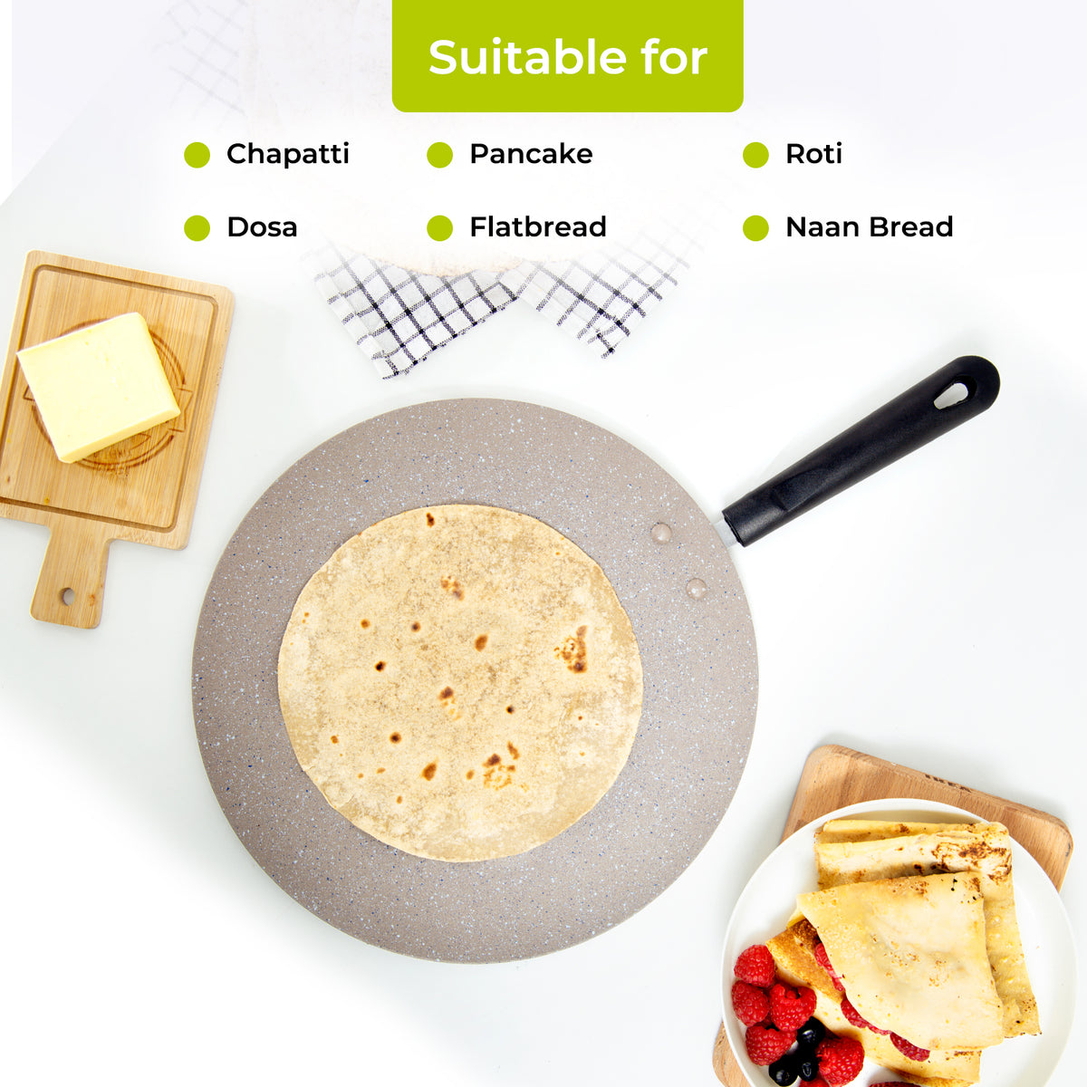 Granite Roti Royalford RF9507BGE Smart Granite Series 30cm Tawa | 5-Layer – Geepas