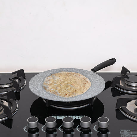 Royalford RF9507 Aluminium Marble Coated Tawa | 3-Layer Non-Stick Flat Tawa 30cm | 3mm Thick Body | PFOA & PTFE Free Coating | Bakelite Handle | Durable Elegant Design