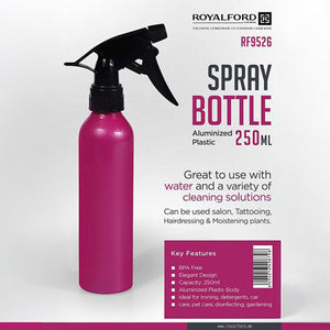 Royalford RF9526 250ml Spray Bottle | BPA Free | Aluminized Plastic Multipurpose Cleaning & Water Sprayer for Home, Salon, Gardening, Car Care and Disinfecting Use