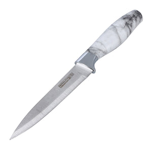 Royalford RF9534 5 Inch Utility Knife | Marble Handle Stainless Steel Kitchen Knife for Fruits & Vegetables with Extra Sharp Blade | Ergonomic Grip and Durable Design