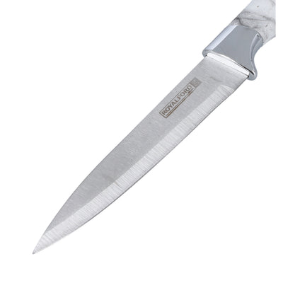 Royalford RF9534 5 Inch Utility Knife | Marble Handle Stainless Steel Kitchen Knife for Fruits & Vegetables with Extra Sharp Blade | Ergonomic Grip and Durable Design