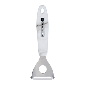Royalford RF9553 Marble Design Stainless Steel Y-Peeler | Sharp Vegetable & Fruit Peeler with Ergonomic Handle | Durable Blade | Easy Grip and Peeling for Kitchen Use