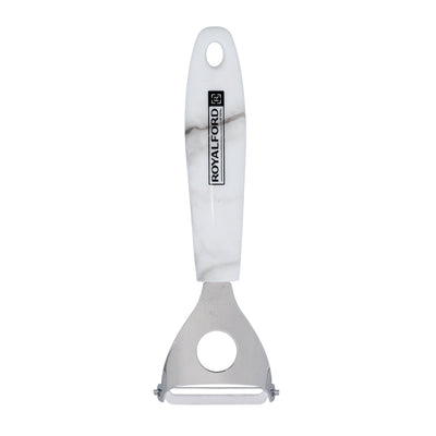 Royalford RF9553 Marble Design Stainless Steel Y-Peeler | Sharp Vegetable & Fruit Peeler with Ergonomic Handle | Durable Blade | Easy Grip and Peeling for Kitchen Use