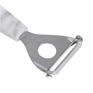 Royalford RF9553 Marble Design Stainless Steel Y-Peeler | Sharp Vegetable & Fruit Peeler with Ergonomic Handle | Durable Blade | Easy Grip and Peeling for Kitchen Use