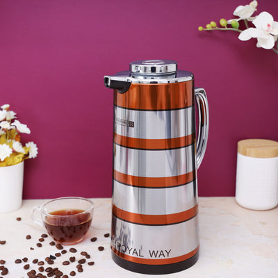 Royalford RF9587 Vacuum Flask 1000ml | Double Wall Stainless Steel Hot & Cold Insulated Flask with Leakproof Lid | Long Heat Retention for Travel, Office & Home Use