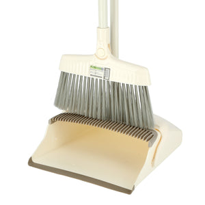 Royalford RF9658 Broom & Dustpan Set | Long Handle for Home, Office & Commercial Use | Durable Floor Cleaning Broom with Strong Bristles for Tile, Marble & Hard Floors