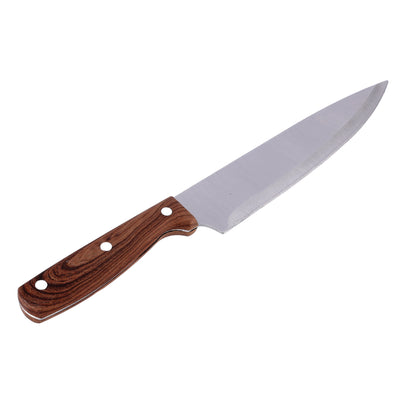 Royalford RF9659 8 Inch Stainless Steel Chef Knife | Wood Finish Handle | Sharp Professional Kitchen Cutting Knife for Chopping Slicing Dicing Meat, Fish &  Vegetables