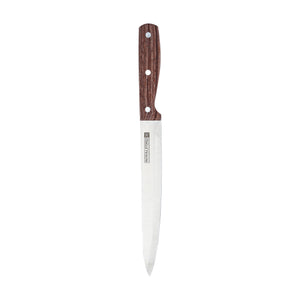 Royalford RF9661 8 Inch Stainless Steel Slicer Knife | Wooden Handle| Sharp Professional Kitchen Knife for Meat, Fish & Vegetable Slicing | Perfect For Daily Cutting Task