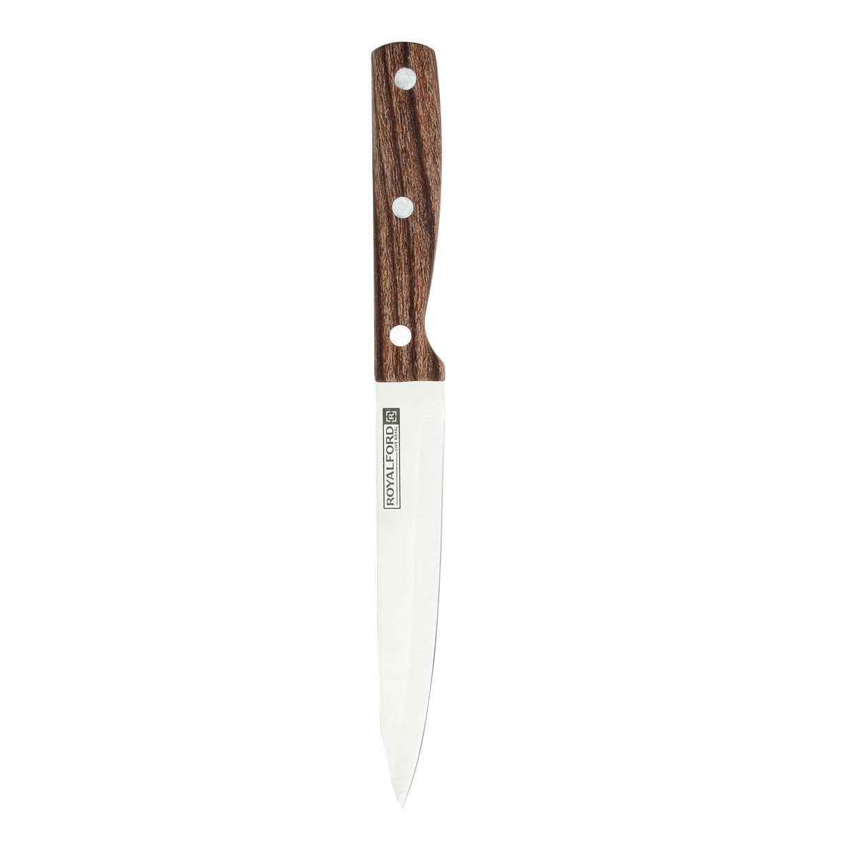 Royalford RF9663 Stainless Steel Utility Knife |  Wooden Handle|  5 Inch Multipurpose Kitchen Knife for Fruits & Vegetables | For Daily Home & Professional Cooking Use