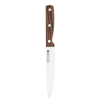 Royalford RF9663 Stainless Steel Utility Knife |  Wooden Handle|  5 Inch Multipurpose Kitchen Knife for Fruits & Vegetables | For Daily Home & Professional Cooking Use