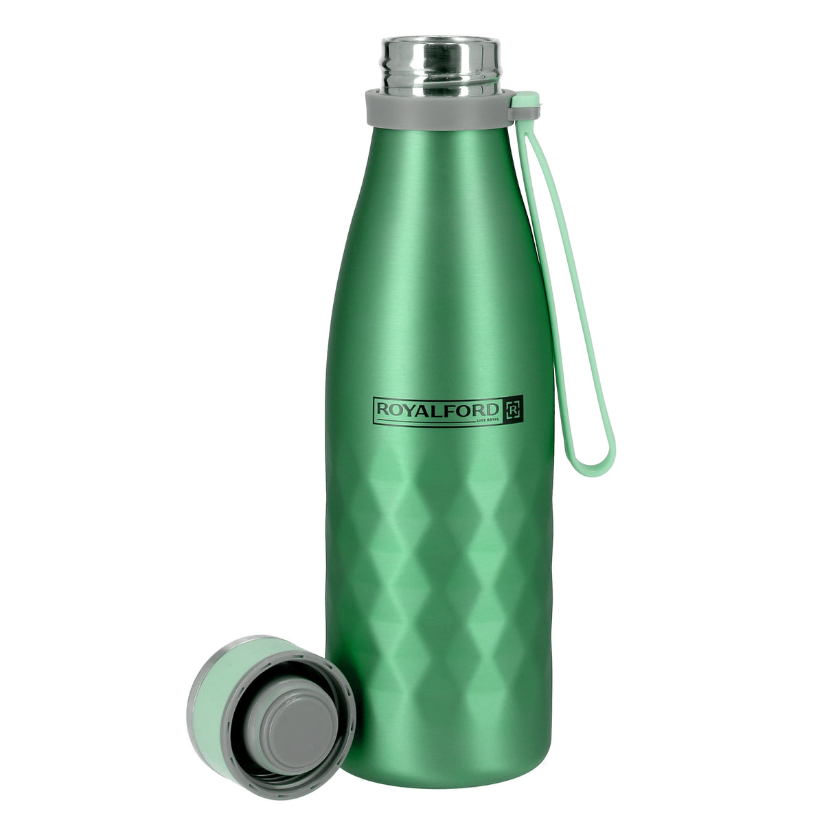 Royalford RF9670 550ml Vacuum Bottle | Stainless Steel Hot & Cold Insulated Water Bottle | Leak-Resistant | Elegant Appearance | Perfect for Travel, Work & Everyday Use