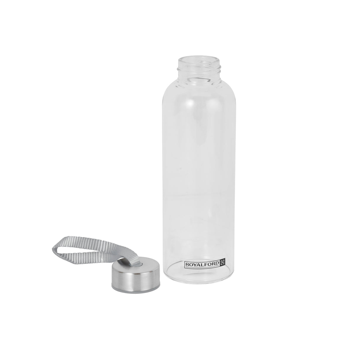 Royalford RF9694 Borosilicate Glass Bottle 500ml | Neoprene Sleeve | Leakproof Reusable Water Bottle for Office, Gym & Travel | Daily Hydration & Healthy Living