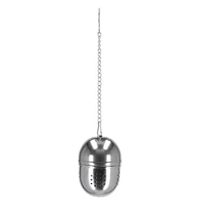 Royalford RF9697 304 Stainless Steel Tea Strainer with Chain | Egg Shaped Loose Leaf Tea Infuser with Hook for Cups, Mugs, Teapots & Daily Brewing Use| Anti-rust Design