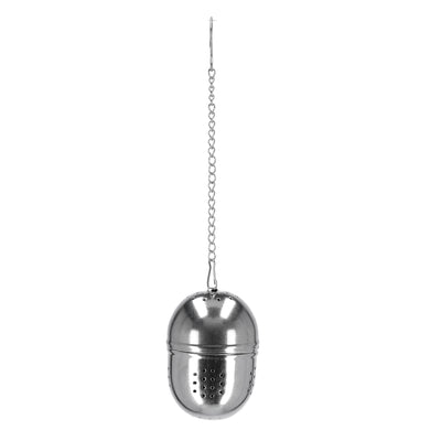Royalford RF9697 304 Stainless Steel Tea Strainer with Chain | Egg Shaped Loose Leaf Tea Infuser with Hook for Cups, Mugs, Teapots & Daily Brewing Use| Anti-rust Design